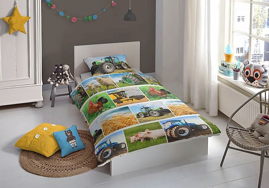 good morning Kinderbettwäsche "Agri" 2 Stk. tlg. 100% Baumwolle, 135x200, R günstig online kaufen