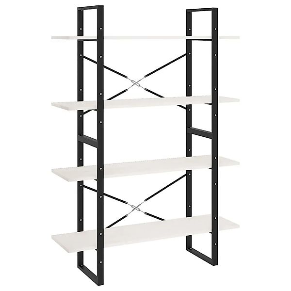vidaXL Bücherregal 4 Böden Weiß 100x30x140 cm Massivholz Kiefer 806483 günstig online kaufen