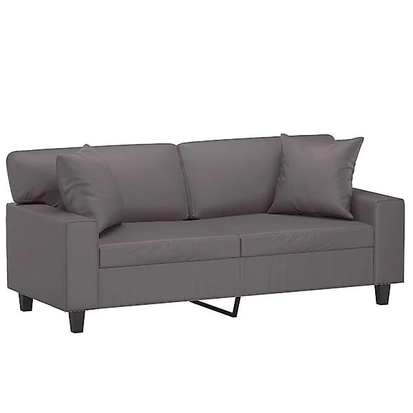 vidaXL 2-Sitzer-Sofa mit Zierkissen Grau 140 cm Kunstleder 3200868 günstig online kaufen