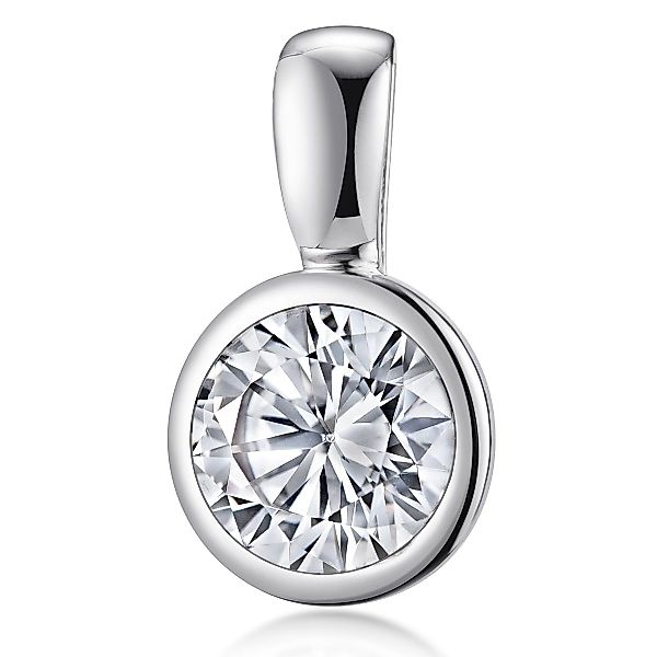 Materia Kettenanhänger Damen Silber Zirkonia Rund günstig online kaufen