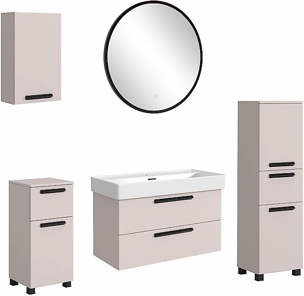 welltime Badmöbel-Set "SALVADA, 5tlg-Set, gedämpfte Scharniere, Softclose, günstig online kaufen