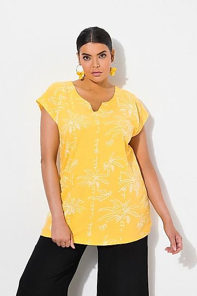Ulla Popken T-Shirt Top Palmen Boxy Tunika-Ausschnitt ärmellos günstig online kaufen