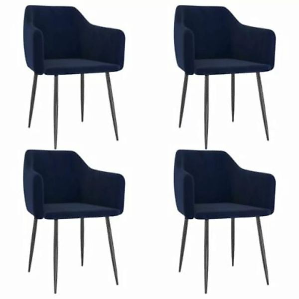 vidaXL Esszimmerstühle 4 Stk. Blau Samt Esszimmerstuhl blau günstig online kaufen