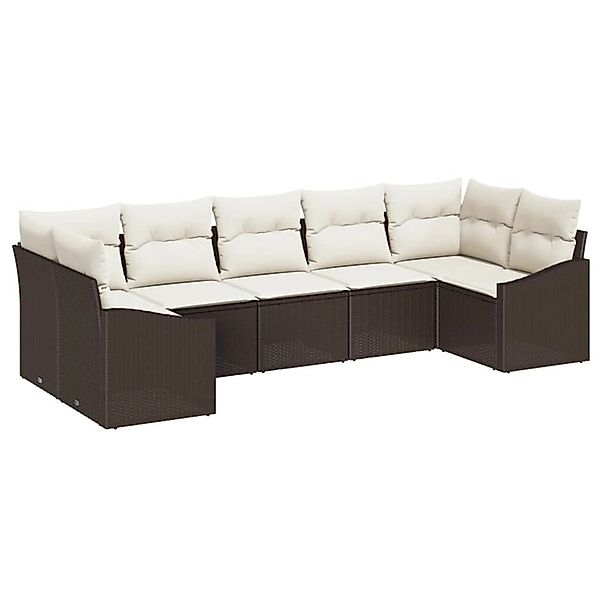 vidaXL Garten-Sofa-Set 7-Tlg Braun Poly Rattan 3346868 günstig online kaufen