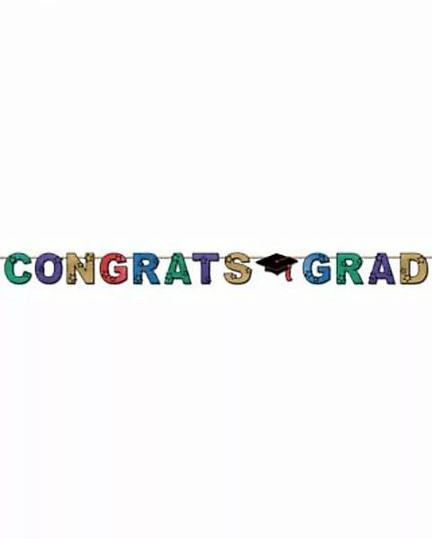 Glitzender Congrats Grad Banner als Dekoration Abschlussbälle Partydeko grü günstig online kaufen