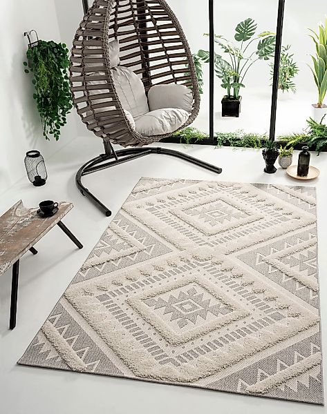 merinos Teppich "Kayra 54062" rechteckig 20 mm Höhe Hoch Tief Struktur, Boh günstig online kaufen