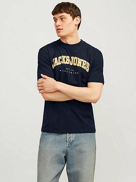 Jack & Jones Herren Rundhals T-Shirt JJECALEB VARSITY - Relaxed Fit günstig online kaufen