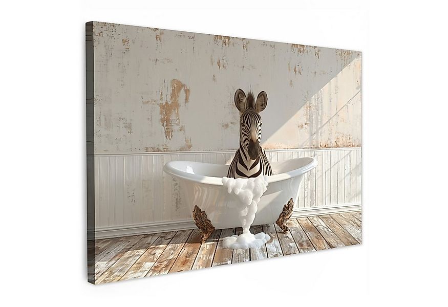 OneMillionCanvasses® Leinwandbild Vintage - Zebra - Wilde Tiere - Badewanne günstig online kaufen