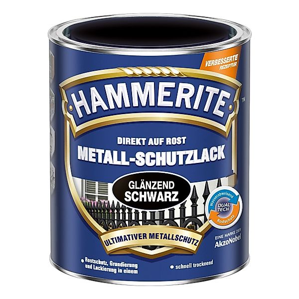 Hammerite Metall-Schutzlack Schwarz glänzend 750 ml günstig online kaufen