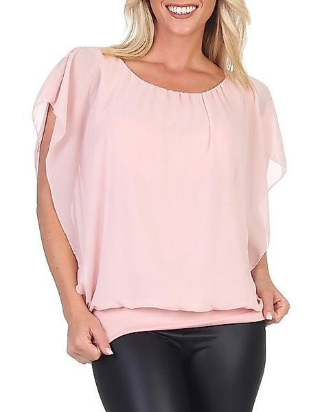 CLEO STYLE Chiffonbluse Damen Bluse 661 36-40 Rosa günstig online kaufen