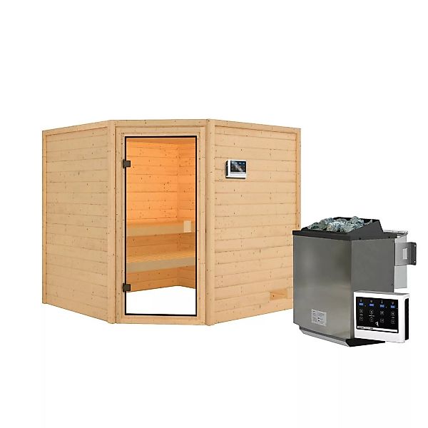 Karibu Sauna Tilda Set Naturbelassen mit Ofen 9 kW Bio ext. Steuerung günstig online kaufen