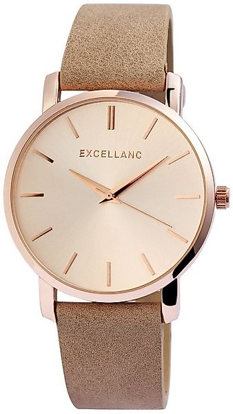 EXCELLANC Quarzuhr EX0326 Mineralglas, Damenuhr Lederimitat günstig online kaufen