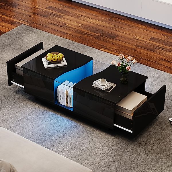 HAUSS SPOLE Couchtisch Hochglanz-Couchtisch mit 2 günstig online kaufen