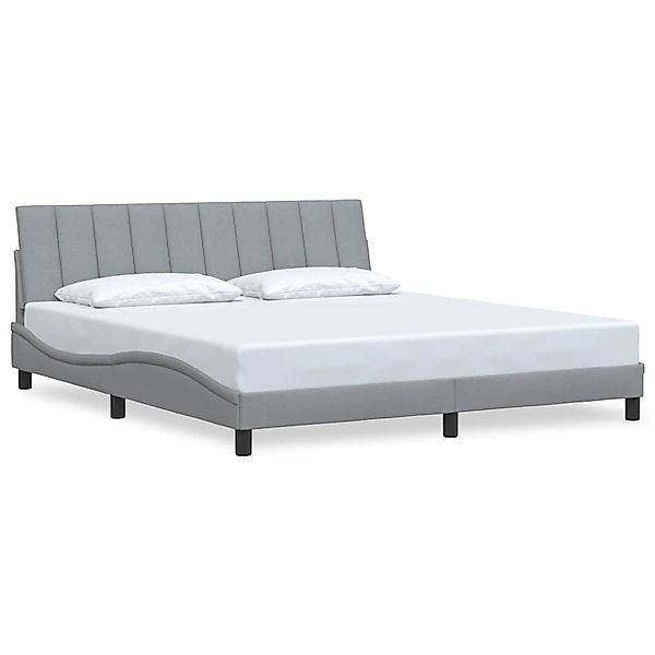 vidaXL Bettgestell ohne Matratze Hanko Hellgrau 180x200 cm Stoff 3310405 günstig online kaufen