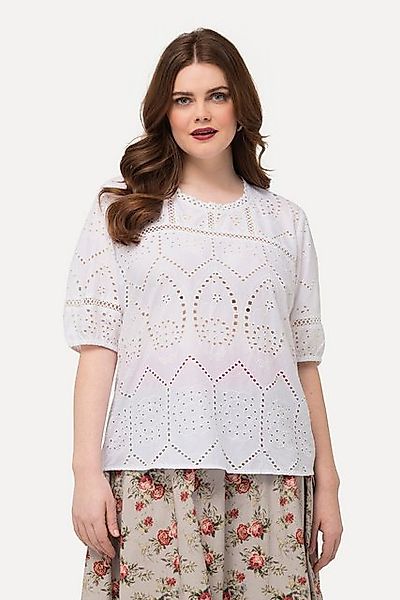 Ulla Popken Tunika Bluse Lochspitze Rundhals günstig online kaufen