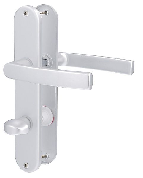 Alpertec Drückergarnitur Alpertec WC-Langschildgarnitur Vanda Aluminium günstig online kaufen