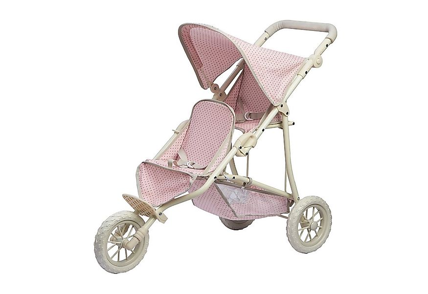 TEAMSON™ KIDS    Puppenwagen Doppio Jogger 18" Puppen Rosa/Grau günstig online kaufen