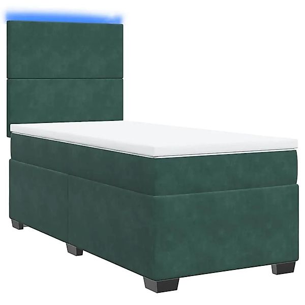 vidaXL Boxspringbett mit Matratze Dunkelgrün 100x200 cm Samt 3293131 günstig online kaufen