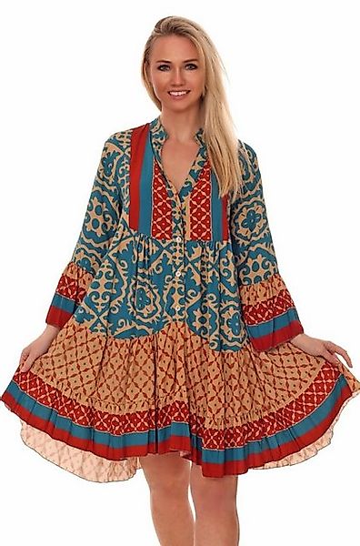 Charis Moda Tunikakleid Tunikakleid Langarm mehrfarbiger Ornamente Druck So günstig online kaufen