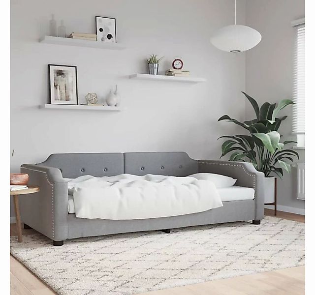 furnicato Bett Tagesbett Hellgrau 90x200 cm Stoff günstig online kaufen