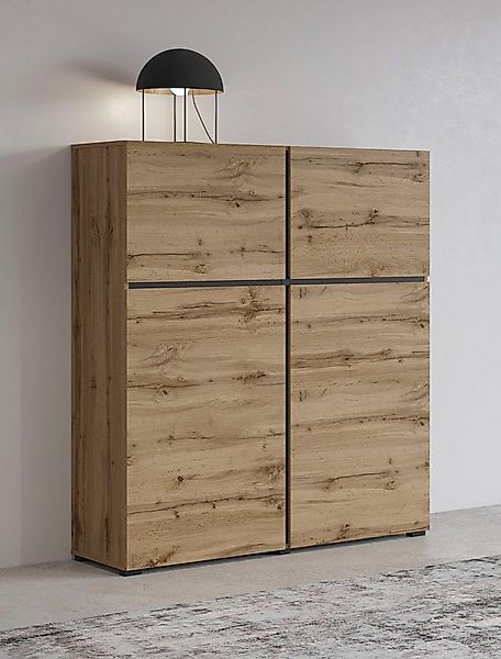 INOSIGN Highboard Cross, moderne grifflose Hochkommode mit 4 Türen,Türkommo günstig online kaufen