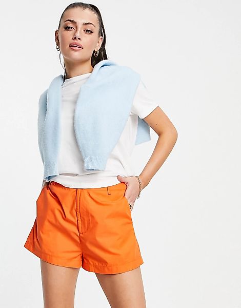 Urban Threads – Schmal geschnittene Shorts in Orange, Kombiteil günstig online kaufen