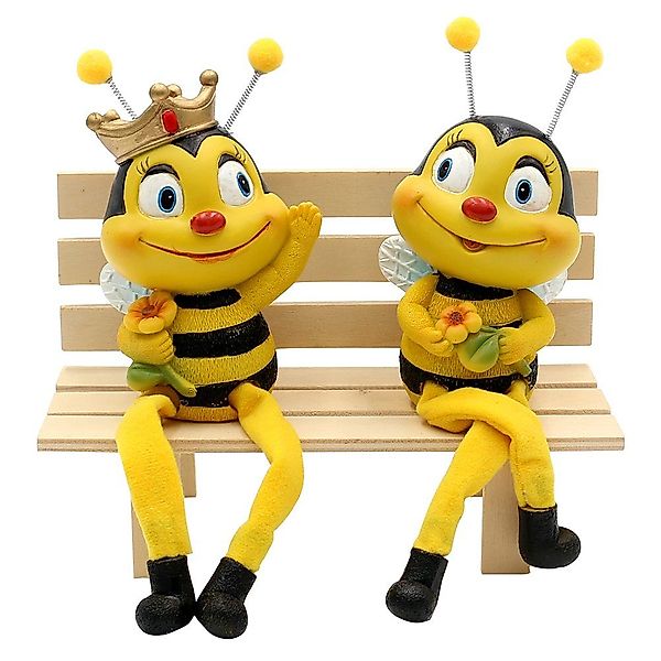 Dekohelden24 Gartenfigur Dekofigur Kantenhocker Bienen-Bienenpaar mit günstig online kaufen