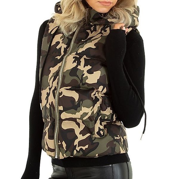 Ital-Design Longweste Damen Freizeit (78473306) Kapuze Animal Print Gefütte günstig online kaufen