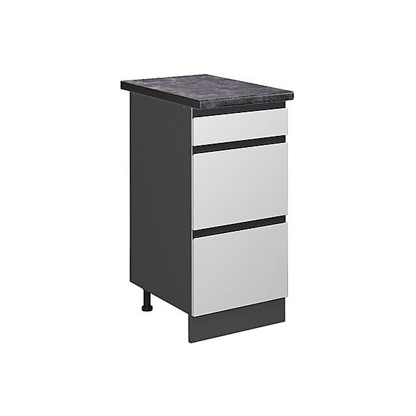 Vicco Küchenunterschrank R-Line Weiß/Anthrazit 40 cm mit Schubladen AP Anth günstig online kaufen