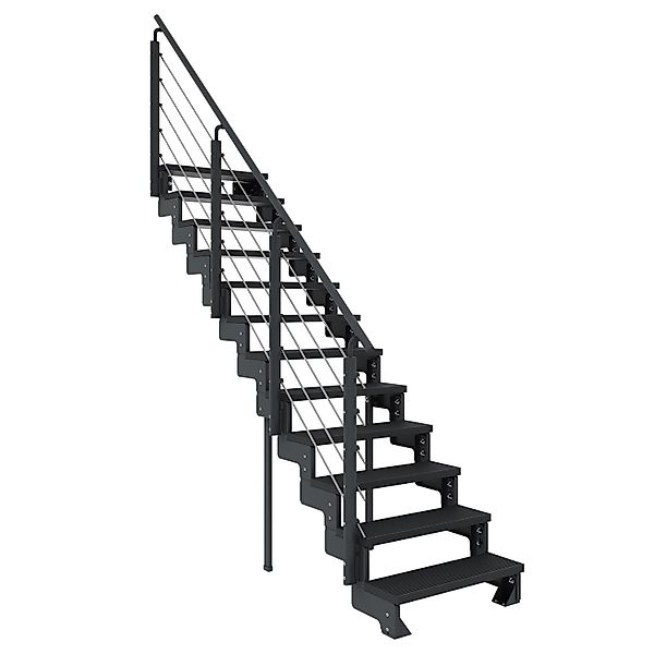 Dolle Außentreppe Gardentop Anthrazit 13 Stufen 80 cm Anthrazit inkl. Gelän günstig online kaufen