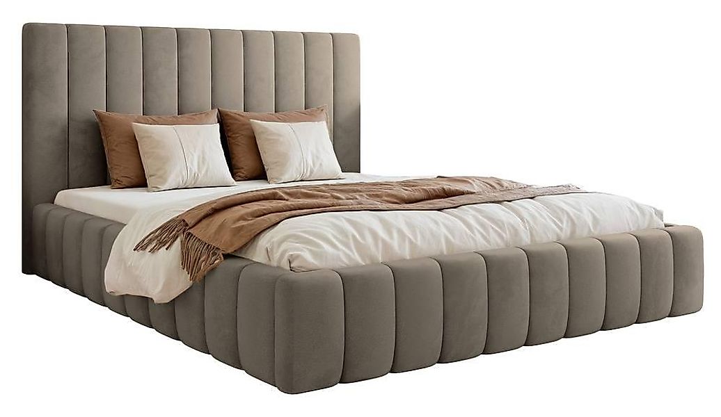 NADUVI Collection | Bettgestell Flores Samt 160x200 mit Staufach günstig online kaufen