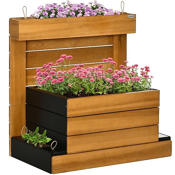 Outsunny Hochbeet mit 4 Pflanzkästen, Blumenkasten mit Selbstbewässerungssy günstig online kaufen
