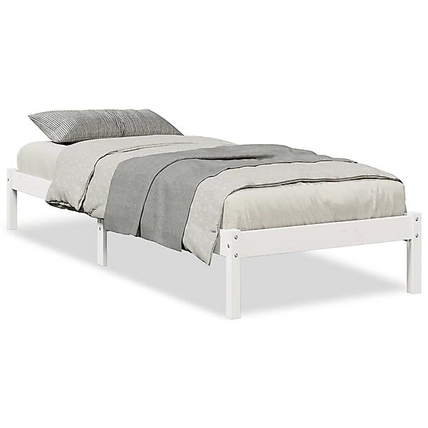 vidaXL Massivholzbett Extra Lang ohne Matratze Weiß 100x220 Kieferholz 8524 günstig online kaufen