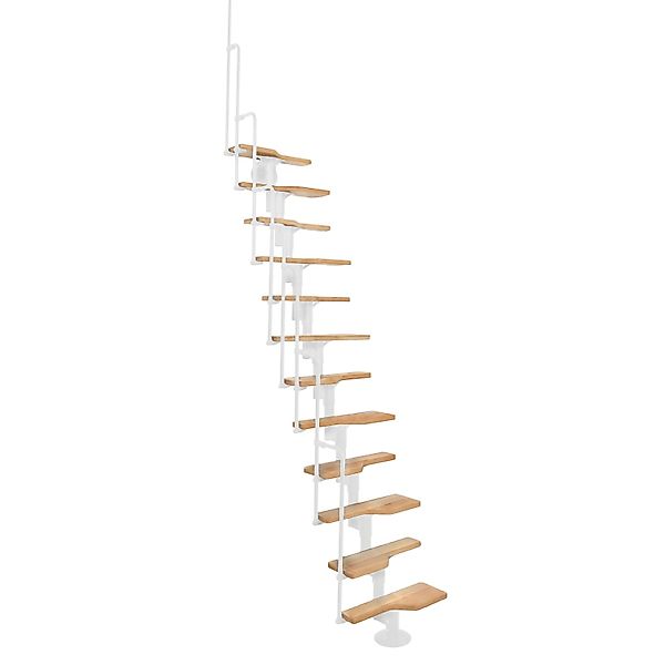 Minka Mittelholmtreppe Twister Buche Weiß Raumhöhe bis 293 cm günstig online kaufen