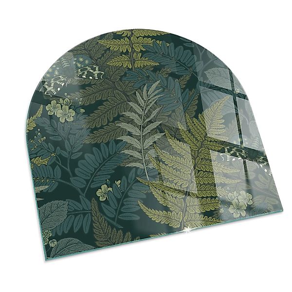 Tulup Glasplatte für Kamin Pflanzenmotiv Funkenschutzplatte aus Glas Halbkr günstig online kaufen