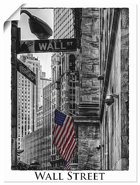 Artland Wandbild »New York Wall Street«, Amerika, (1 St.), als Leinwandbild günstig online kaufen