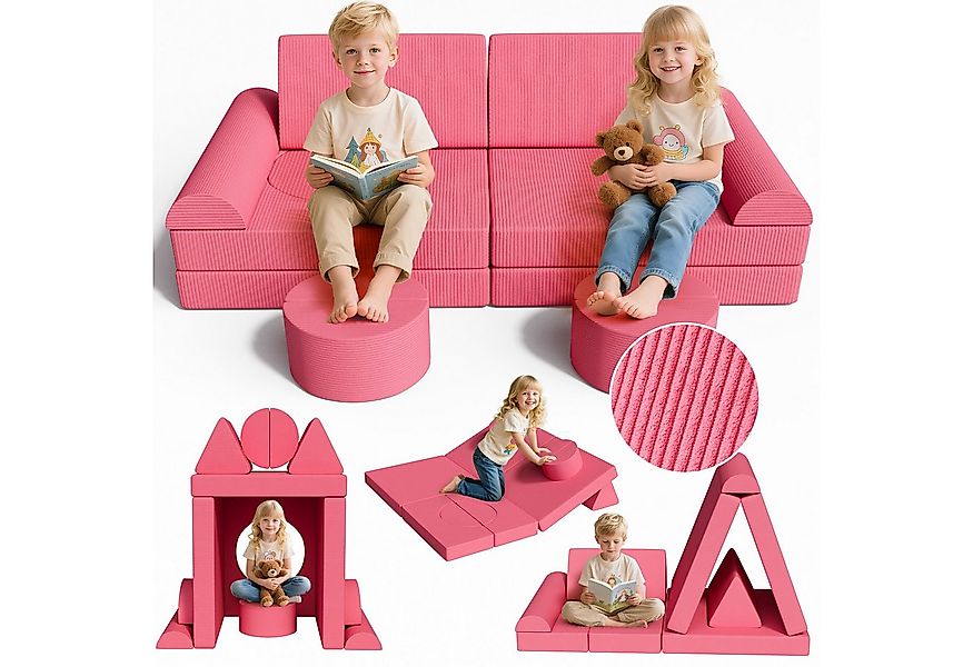 TLGREEN Kindersofa Spielsofa Cord, 14-Teiliges Modulare Kinderspielcouch, K günstig online kaufen