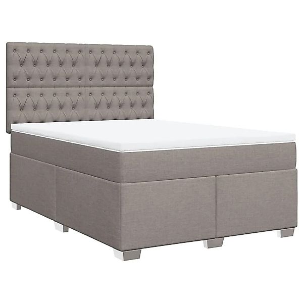 vidaXL Boxspringbett mit Matratze Taupe 140x190 cm Stoff 3290494 günstig online kaufen