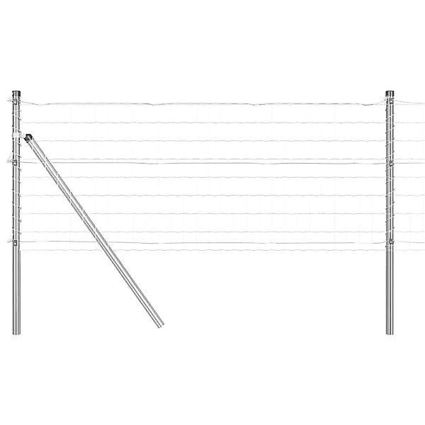 vidaXL Zaun mit Pfosten Silber 0,6 x 10 m Stahl und PVC 3350460 günstig online kaufen