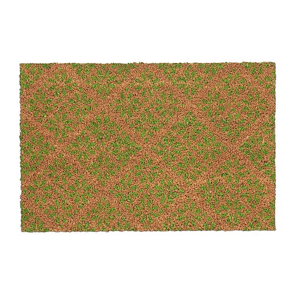 relaxdays Fußmatte Kokos Fußmatte im floralen günstig online kaufen