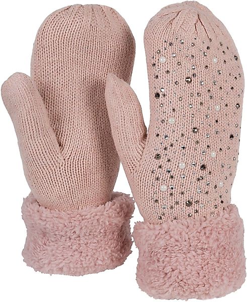 styleBREAKER Fäustlinge Strickhandschuhe Fäustlinge mit Strass günstig online kaufen