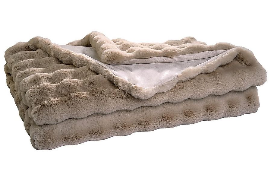 Wohndecke, 150 x 200 cm, Beige, Polyester, Home4You, Waschbar bis 30 °C günstig online kaufen