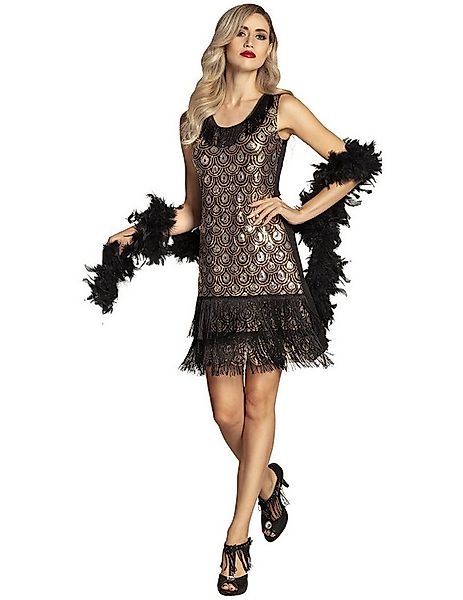 Boland Kostüm Charleston-Kleid mit Pfauen-Muster und Fransen 20er Outfit günstig online kaufen
