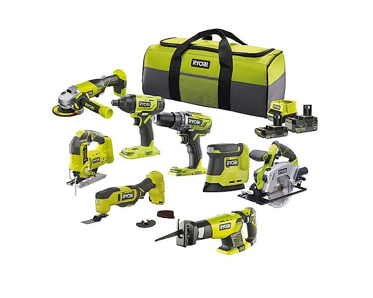 Ryobi Elektrowerkzeug-Set 18 V ONE+ Combo Kit, 8-teilig, in praktischer Tas günstig online kaufen