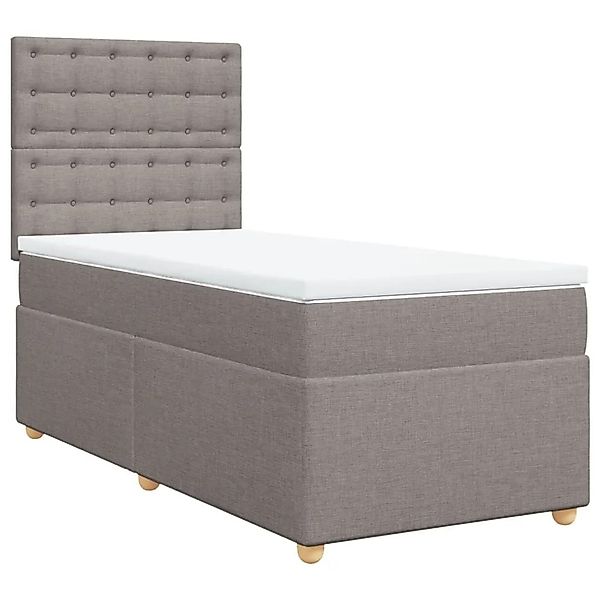 vidaXL Boxspringbett mit Matratze Taupe 90x200 cm Stoff 3293481 günstig online kaufen