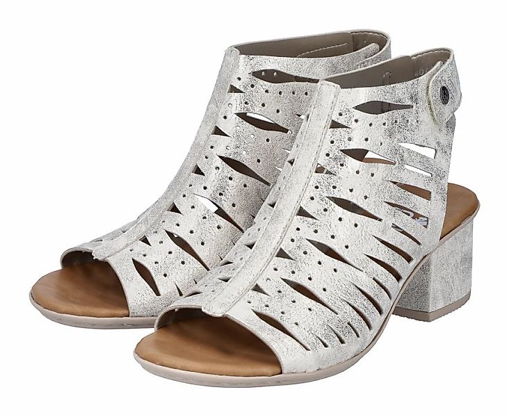 Rieker Sandalette, Sommerschuh, Sandale, Blockabsatz, im Metallic-Look günstig online kaufen