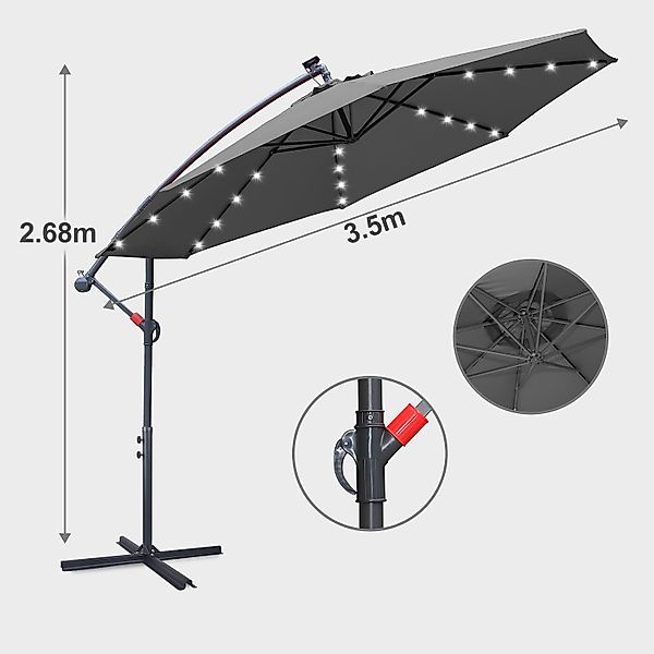 Clanmacy Sonnenschirm Sonnenschirm 300/350cm Terrassen Balkonschirm günstig online kaufen