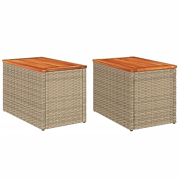 vidaXL Gartentisch Garten-Beistelltische 2 Stk. Beige günstig online kaufen