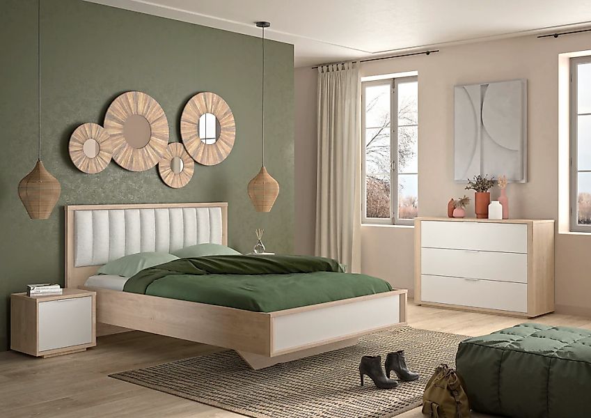 Gami Schlafzimmer-Set "MANAE SET" 4 Stk. tlg. Stoff-Kopfteil günstig online kaufen