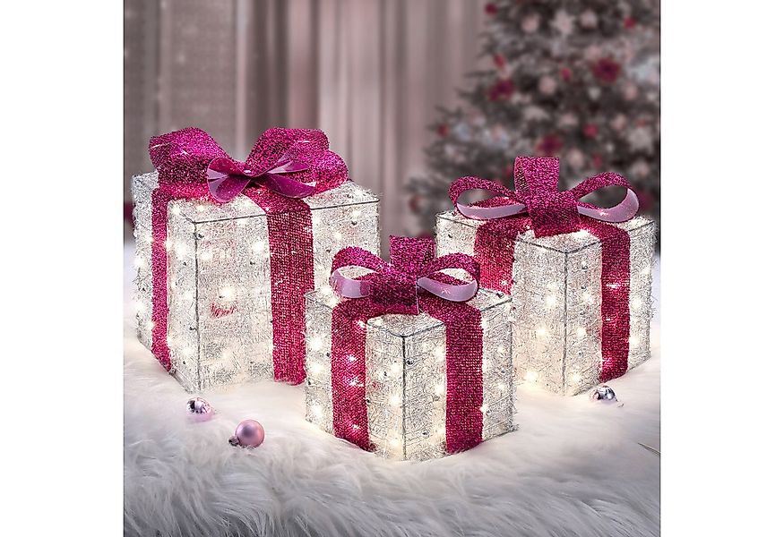 Elegear Weihnachtsfigur 3er Set LED Geschenkbox Weihnachten, Weihnachtsdeko günstig online kaufen